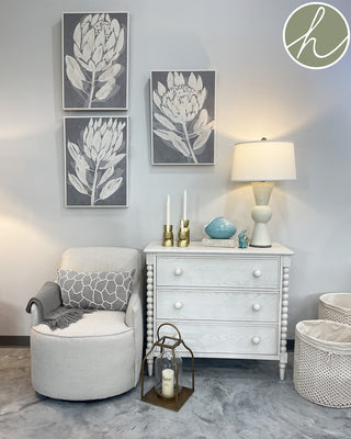 Giselle Swivel Chair in Alabaster