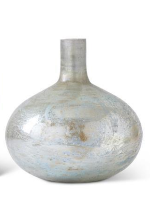 Antique Light Green Matte Glass Bottle Vase, 3 Styles