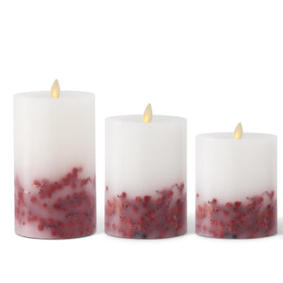 Red Berry Luminara Pillar Candle Assorted