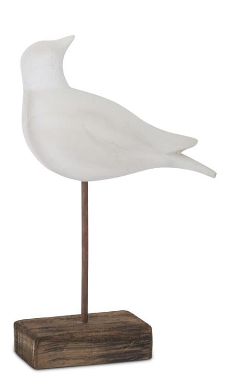 White Wood Shore Bird on a Spindle Assorted