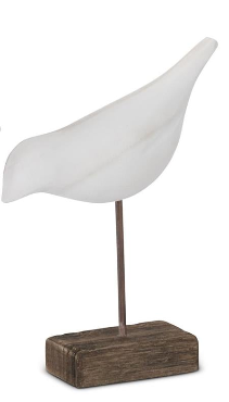 White Wood Shore Bird on a Spindle Assorted