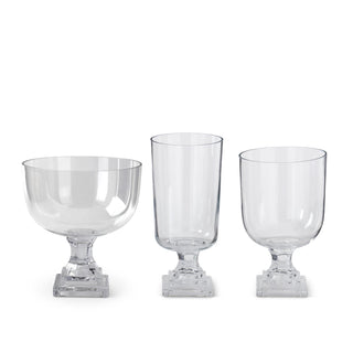 Clear Glass Pedestal Vase Assorted
