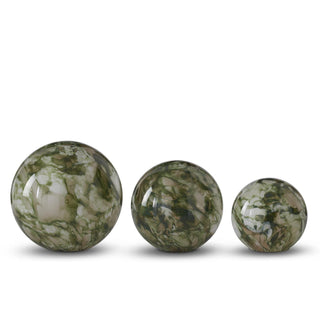 Green & White Indoor Glass Globe Lamps, 3 Sizes