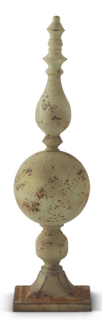 Weathered Green Metal Finial Assorted