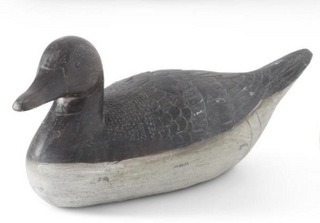 Antique Gray and Cream Resin Duck Decoys Assorted small