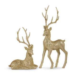 21" Champagne Glittered Deer Assorted