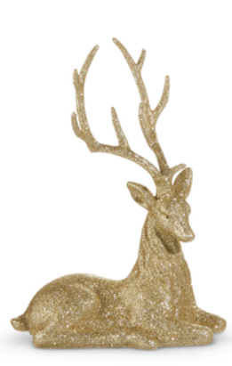 21" Champagne Glittered Deer Assorted christmas gold