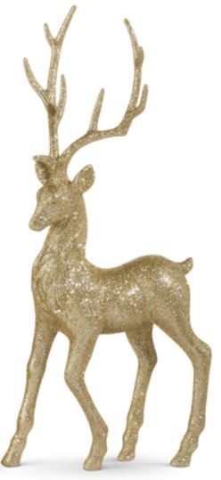 21" Champagne Glittered Deer Assorted christmas gold