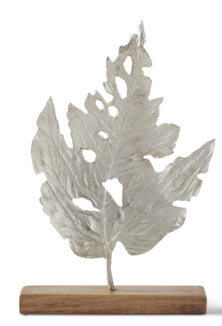 Silver Metal Leaf Sculpture Assorted