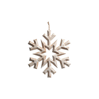 Whitewashed Snowflake Ornament Assorted