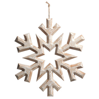 Whitewashed Snowflake Ornament Assorted