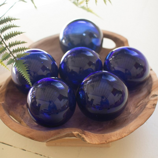 Recycled Blue Glass Ball, Sold Individually