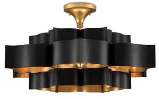 Grand Lotus Large Black Chandelier