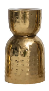 Antique Gold Hammered Metal Taper Holders Assorted