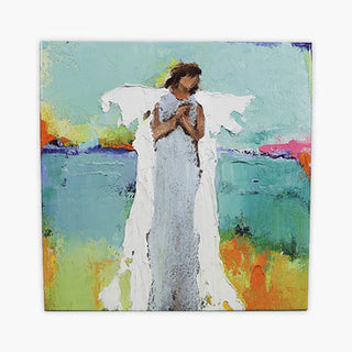A 500-piece jigsaw puzzle with a colorful artwork depicting an angel, anne neilson