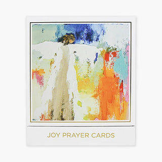 A pack of Joy Prayer Cards featuring a colorful abstract painting on the cover, anne neilson