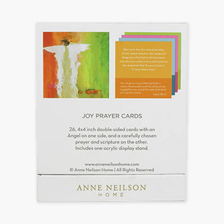 A pack of Joy Prayer Cards featuring a colorful abstract painting on the cover, anne neilson