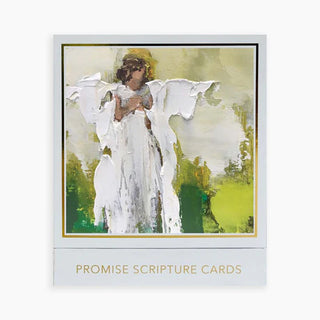 Scripture card featuring an angel painting with the text 'PROMISE SCRIPTURE CARDS' at the bottom, anne neilson