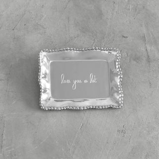 Beatriz Ball Pearl Rectangular "Love you a lot" Tray aluminum alloy tarnish free handmade