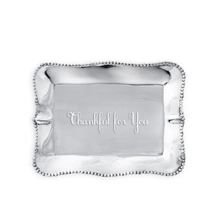 Beatriz Ball Pearl Rectangular "Thankful for You" Tray aluminum alloy tarnish free handmade