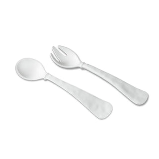 Beatriz Ball Vida Nube White Salad Servers Handmade luxury melamine BPA free PABA free dishwasher safe FDA food safe