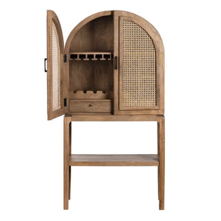 Biscayne Bar Cabinet rattan doors rounded top