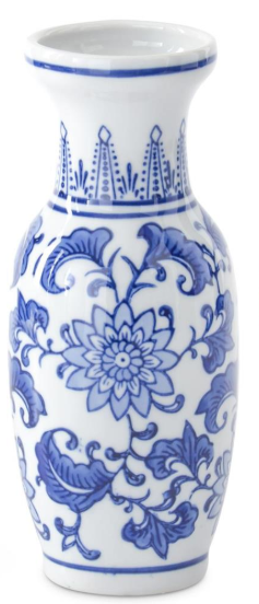 Blue & White Ceramic Chinoiserie Bud Vase Assorted