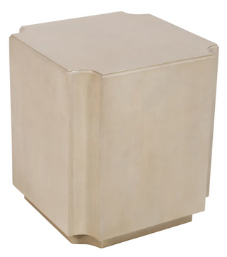 Hexagonal side table on a white background