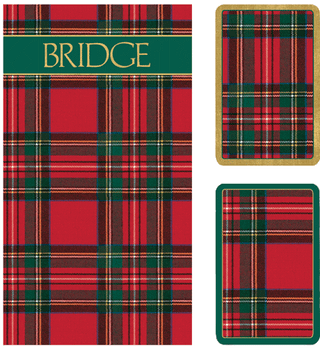 Caspari Plaid Bridge Playing Cards and Score Pads