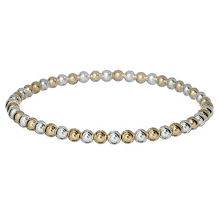 Classic 14K Gold Filled 2-Tone Ball Beaded Bracelet 4mm hypoallergenic nickel free waterproof tarnish free