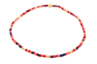 Colorful #12 Bracelet with Multicolor & Gold Filled Beads hypoallergenic nickel free