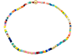 Colorful #16 Multicolor & Gold Filled Bead Bracelet hypoallergenic nickel free sensitive skin