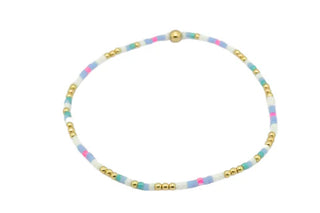 Colorful #3 Bracelet with Multicolor & Gold Filled Beads hypoallergenic nickel free