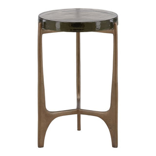 Corentin Side Table antique brass olive green