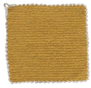 Cotton Blend Crocheted Dish Cloth w/ Natural Trim, 3 Styles mustard
