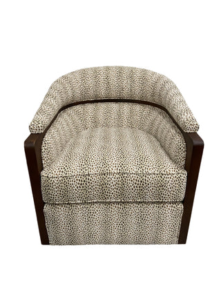 Forester Swivel Chair in Bronze with Caramel Wood