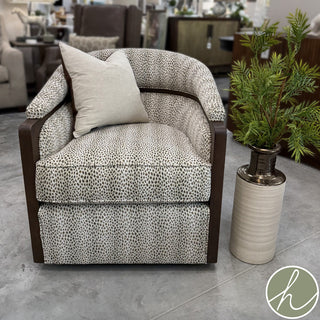 Forester Swivel Chair in Bronze with Caramel Wood 2