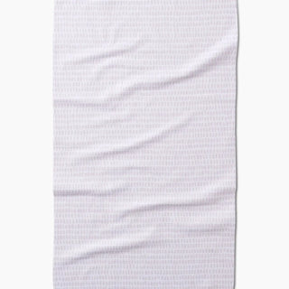 Geometry Dot Dot Dot Blushed Bergamot Tea Towel white and gray