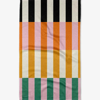 Geometry Stacked Stripes Tea Towel absorbent recycled materials