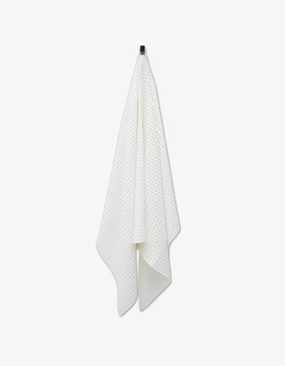 Geometry Waffle Bath Towel, Cloud absorbent recycled material white
