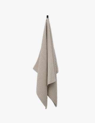 Geometry Waffle Bath Towel, Taupe absorbent recycled materials