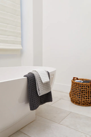 Geometry Waffle Washcloth Set, Cloud absorbent recycled materials