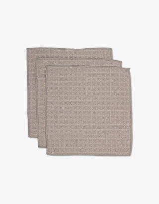 Geometry Waffle Washcloth Set, Taupe recycled materials absorbent
