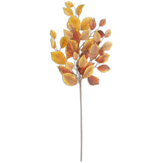 Golden Yellow & Rust Birch Leaves Stem 34"