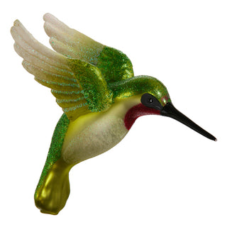 Green Glittered Hummingbird Ornament