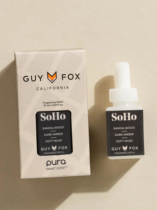 PURA Soho Smart Vial Refill, by guy fox california, sandalwood, dark amber, soft musk