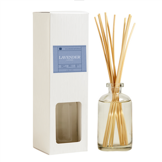 Hillhouse Naturals Lavender Diffuser, glass bottle filled with wooden reeds
