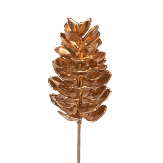 Indoor/Outdoor Pinecone Pick in Gold 6"
