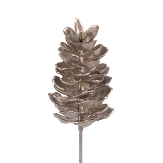 Indoor/Outdoor Pinecone Pick in Platinum 6"