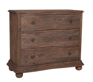 Joan 3 Drawer Mango Wood Dresser in Dark Brown